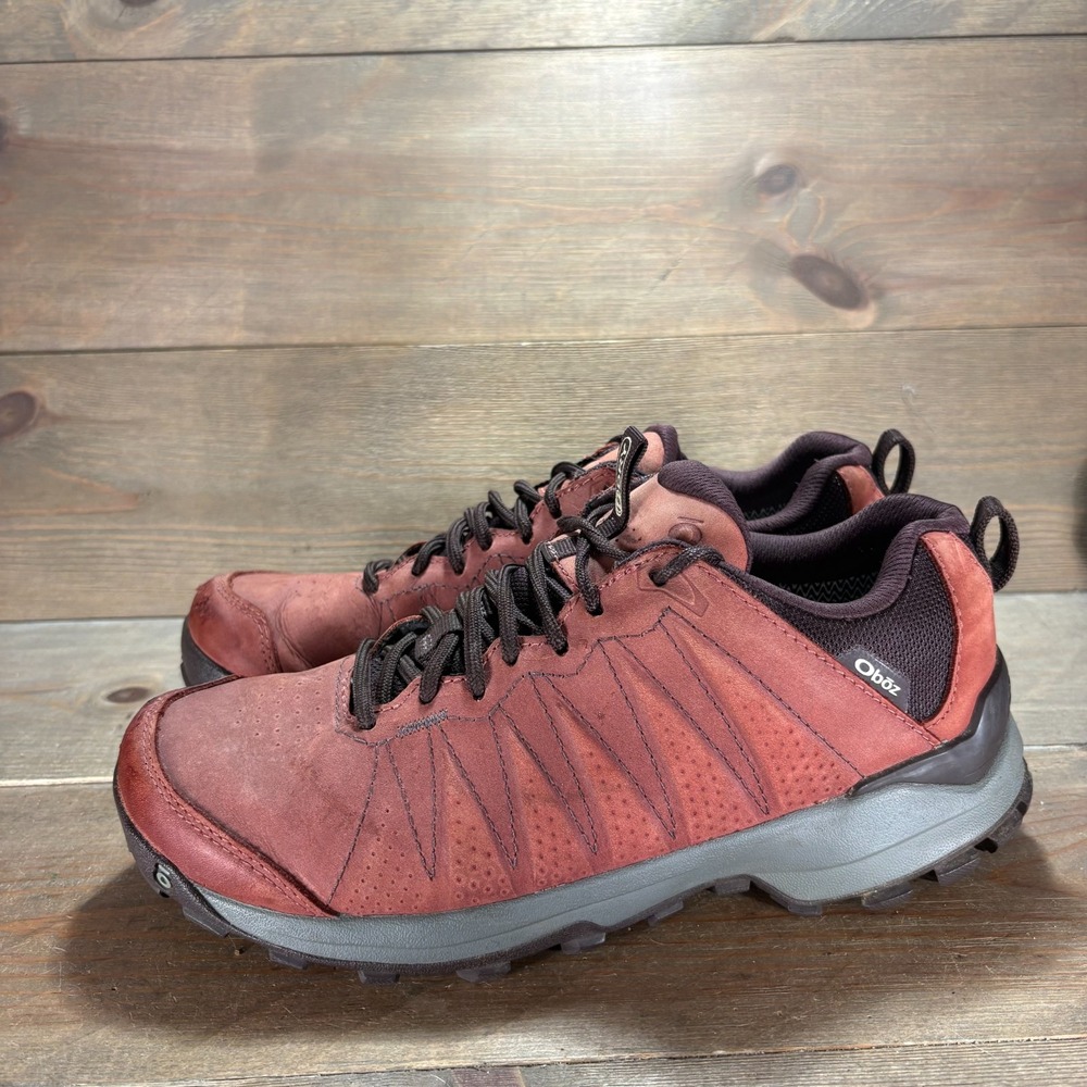 Oboz sypes Low Womens size 8 shoes red Leather Trail Hiking sneakers